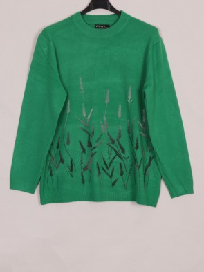 Cashmere Mix Feather Pattern Knitted Jumper