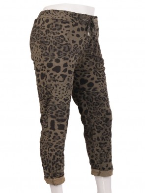 Italian Leopard Print Cotton Trouser