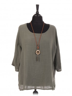 Italian Cotton Top With Necklace